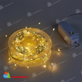 Гирлянда светодиодная "Роса", 10м. 250 LED. Теплый белый свет. Провод прозрачный. 10-3620