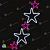 Светодиодная консоль Каскад звезд, 0.65x1.5, 220В, розовый, холодный белый. 07-3634