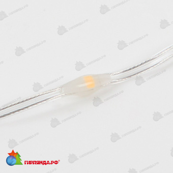 Гирлянда светодиодная "Полоса", 10м. 100 LED. Теплый белый свет. Провод прозрачный. 10-3618