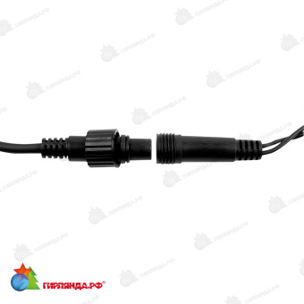 Гирлянда Нить 10 м., 120 LED, Синий и белый, с мерцанием, черный провод. 10-3610