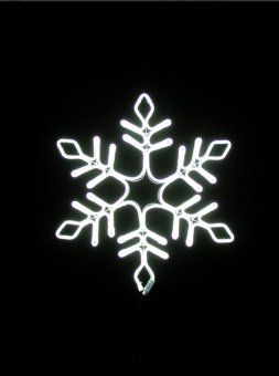 Снежинка светодиодная без мерцания. 57 см гибкий неон, холодный белый. 03-3904