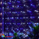 Светодиодная сетка 2х1.5 м., 288 LED, бело-синий, без мерцания, черный резиновый провод (Каучук), с защитным колпачком. 10-3709.