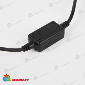 Гирлянда Нить 10 м., 120 LED, Синий и белый, с мерцанием, черный провод. 10-3610