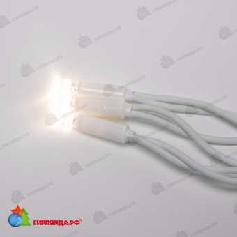 Гирлянда светодиодный занавес 3х2 м., 240 LED, теплый белый, с мерцанием, белый резиновый провод (Каучук), с защитным колпачком. 10-3724.