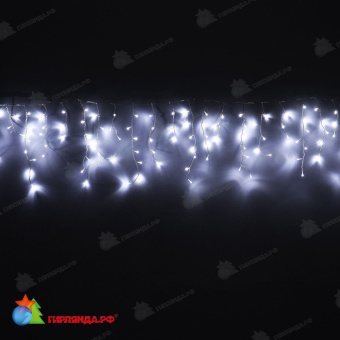 Гирлянда Бахрома, 3х0.5 м., 150 LED, холодный белый, прозрачный провод (силикон), 220В. 04-3393