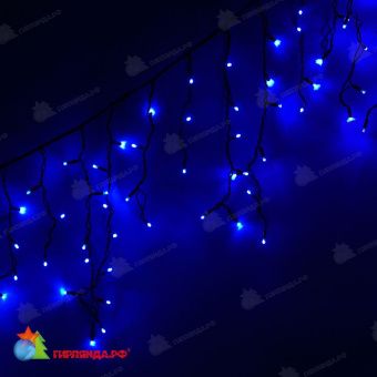 Гирлянда Бахрома, 5х0.7м., 250 LED, синий, без мерцания, черный резиновый провод (Каучук), с защитным колпачком. 05-577
