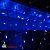 Гирлянда Бахрома, 5х0.7м., 250 LED, синий, без мерцания, белый резиновый провод (Каучук), с защитным колпачком. 05-1968