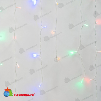 Гирлянда Бахрома 3х0.7 м., 200 LED, мульти, с мерцанием, белый резиновый провод (Каучук), с защитным колпачком. 10-3694.