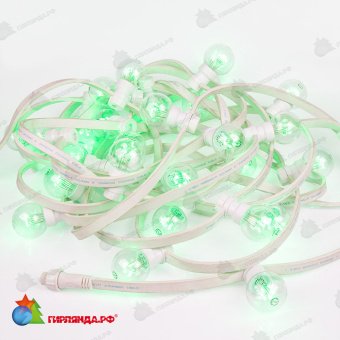 Белт лайт, 10м., 30 ламп x 6 LED, зеленый, без мерцания, белый ПВХ провод. 14-1600