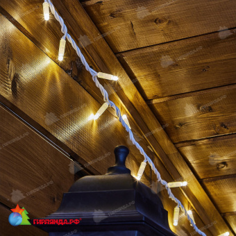 Гирлянда Нить 10 м., 120 LED, теплый белый, белый резиновый провод (Каучук), с защитным колпачком. 10-3736.