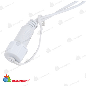 Гирлянда Нить 10 м., 120 LED, холодный белый, без мерцания, белый резиновый провод (Каучук), с защитным колпачком. 10-3735.