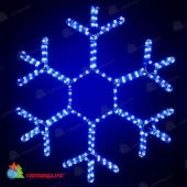 Светодиодная снежинка ажурная 0,55м, 220В, синий, прозрачный провод. 04-3526