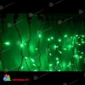 Гирлянда светодиодный занавес, 2х1.5 м., 475 LED, зеленый, с мерцанием, без контроллера, черный провод (пвх). 11-2199