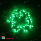 Гирлянда Нить 10 м., 100 LED, зеленый, без мерцания, зеленый провод (силикон), 24В. 04-3404