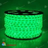 Светодиодный дюралайт LED матовый, 2-х проводной, зеленый, без мерцания, кратность резки 1 метр, диаметр 13 мм, 220В, 100 м. 06-3236