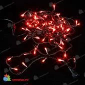 Гирлянда Нить, 10м., 100 LED, Красный, с мерцанием, черный провод (пвх). 07-3804