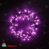Гирлянда Нить 10 м., 100 LED, розовый, без мерцания, черный ПВХ провод, 24В. 04-3436