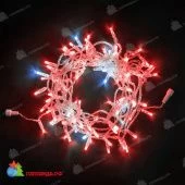 Гирлянда Нить, 10м., 100 LED, Красный, с мерцанием, прозрачный провод (пвх), с защитным колпачком. 04-4338