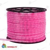 Светодиодный дюралайт LED, 2-х проводной, розовый, без мерцания, кратность резки 2 метр, диаметр 10 мм, 220В, 100 м. 06-3225