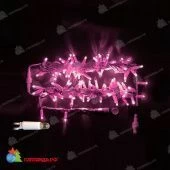 Гирлянда Нить, 5+5м., 100 LED, Розовый, с мерцанием, белый провод (пвх). 07-3877