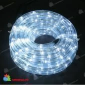 Светодиодный дюралайт LED, 2-х проводной, белый, без мерцания, кратность резки 1 метр, диаметр 13 мм, 220В, 100 м. 07-3992