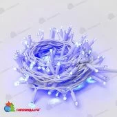 Гирлянда Нить 10 м., 120 LED, синий, с контроллером, белый резиновый провод (Каучук), с защитным колпачком. 10-3730.