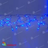 Гирлянда Бахрома 4.8х0.6 м., 160 LED, синий, без мерцания, белый резиновый провод (Каучук), с защитным колпачком. 11-1993