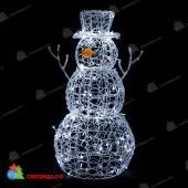 Световая фигура Снеговик - 90х50 см., холодный белый, с мерцанием. 03-4056