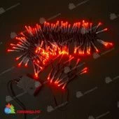 Гирлянда Нить, 5м., 120 LED, красный, чейзинг, с контроллером, черный провод (пвх). 11-2284