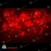 Гирлянда Бахрома 3.2х0.8 м., 200 LED, красный, с мерцанием, черный провод (пвх) с защитным колпачком. 11-1944