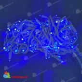 Гирлянда Нить, 20м., 200 LED, синий, без мерцания, белый резиновый провод (Каучук) с защитным колпачком. 13-1414