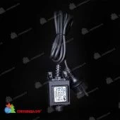 Трансформатор 9,6W для Силиконовых Нитей 24В, до 200 LED, черный резиновый провод (Каучук), IP65. 04-3632