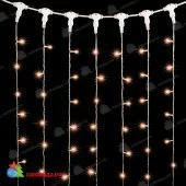 Гирлянда светодиодный занавес 1x9 м., 900 LED, Экстра Тепло-Белый, без мерцания, прозрачный провод (пвх). 04-4389