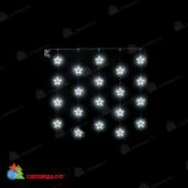 Гирлянда светодиодный занавес Звезды 2х2м., 20 LED, холодный белый, прозрачный провод. 07-3574