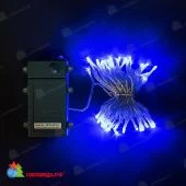 Гирлянда Нить на батарейках, 5 м., 50 LED, синий, прозрачный провод (силикон), 4.5В. 04-3387