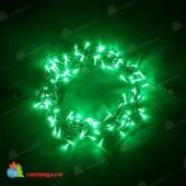 Гирлянда Нить 10 м., 100 LED, зеленый, без мерцания, черный ПВХ провод, 24В. 04-3434