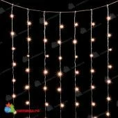 Гирлянда светодиодный занавес 2x3 м., 600 LED, Экстра Тепло-Белый, без мерцания, прозрачный провод (пвх). 04-4375