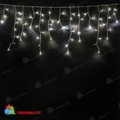 Гирлянда Бахрома, 3,1х0.5 м., 150 LED, холодный белый, с мерцанием, прозрачный ПВХ провод (Без колпачка), 220В. 04-3239