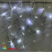 Гирлянда Бахрома, 2х0.6м., 80 LED, холодный белый, без мерцания, белый ПВХ провод с защитным колпачком. 13-1237