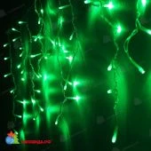 Гирлянда Бахрома, 3х0.9 м., 144 LED, зеленый, с мерцанием, прозрачный ПВХ провод. 07-3501
