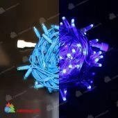 Гирлянда Нить, 5+5м., 100 LED, Синий, с мерцанием, синий провод (резина). 07-3846